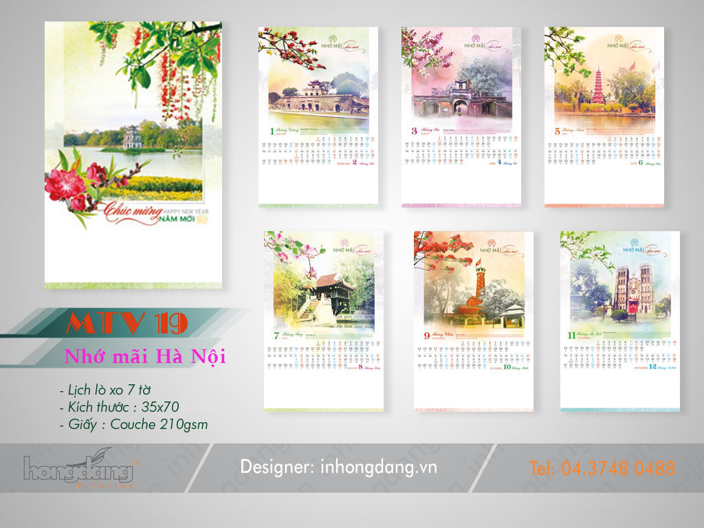 Thiết kế lịch tết 2019 chuyên nghiệp
