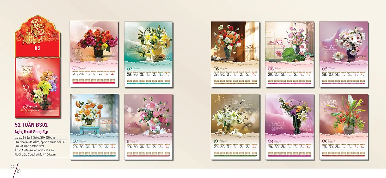 mẫu lịch 52 tuần