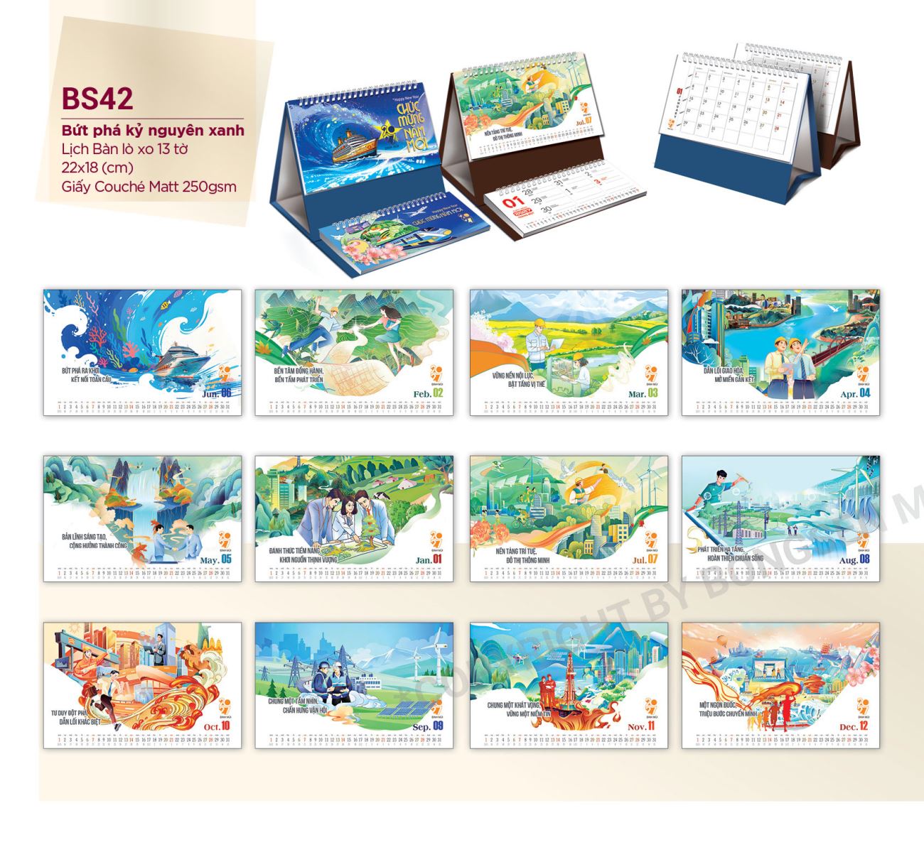 In lịch để bàn 2027 chuyên nghiệp cho công ty