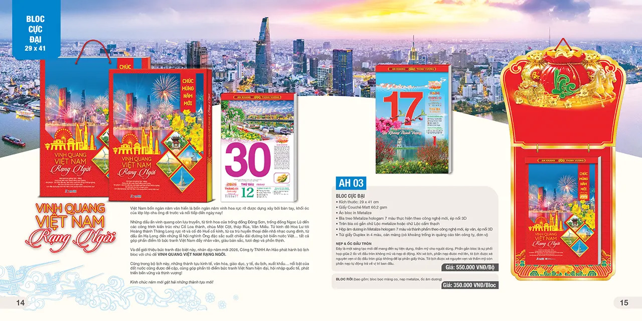 In lịch bloc siêu cực đại 2026 làm quà tặng đối tác