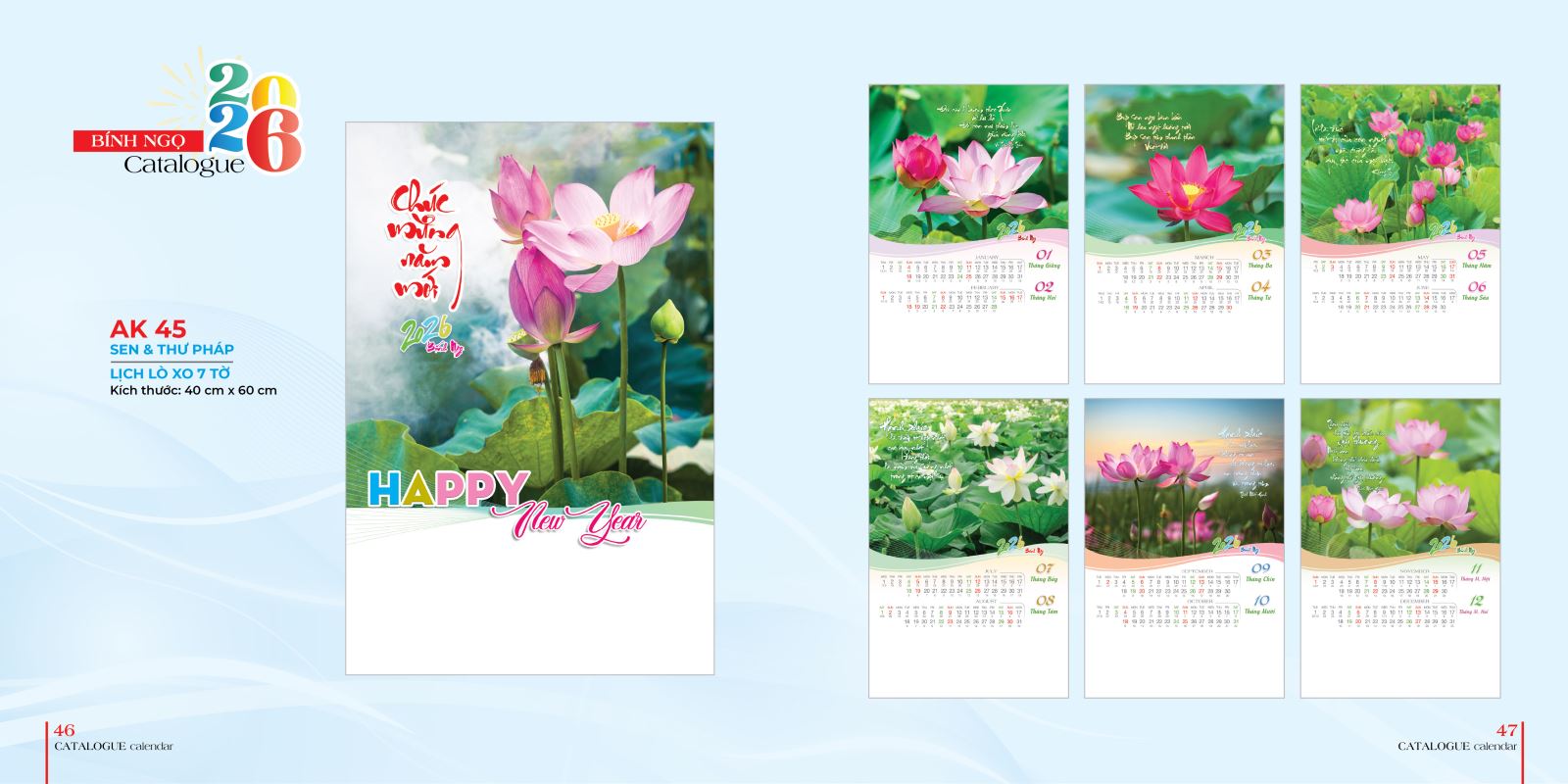 Lịch lò xo 7 tờ treo tường