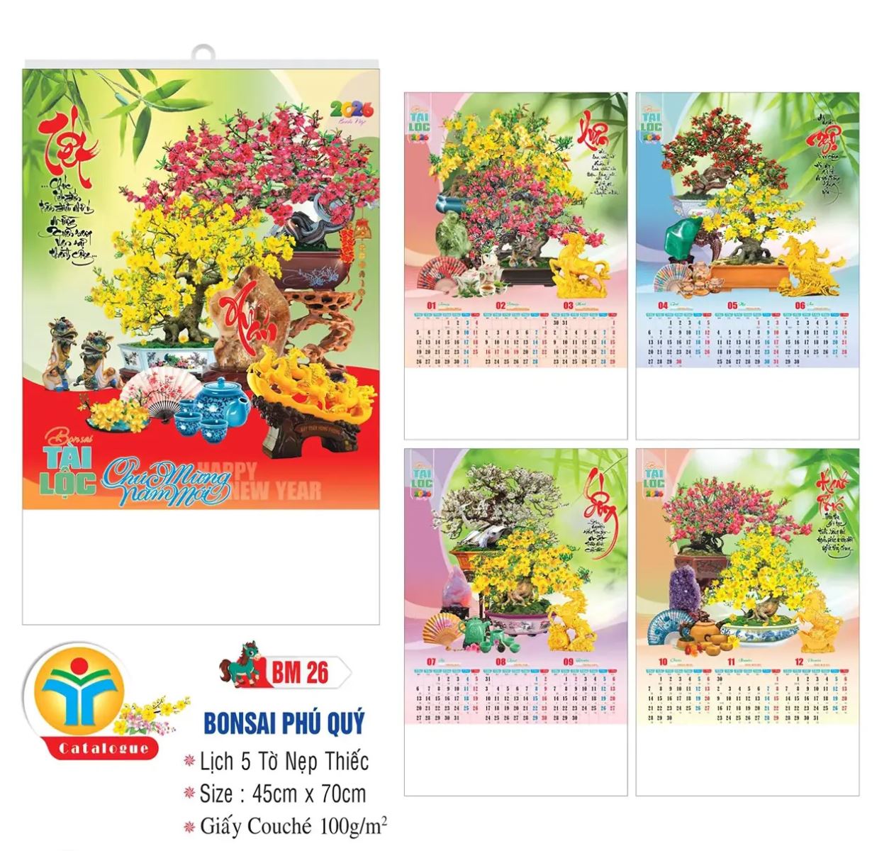 Mẫu lịch nẹp thiếc in ấn đẹp, bền chắc