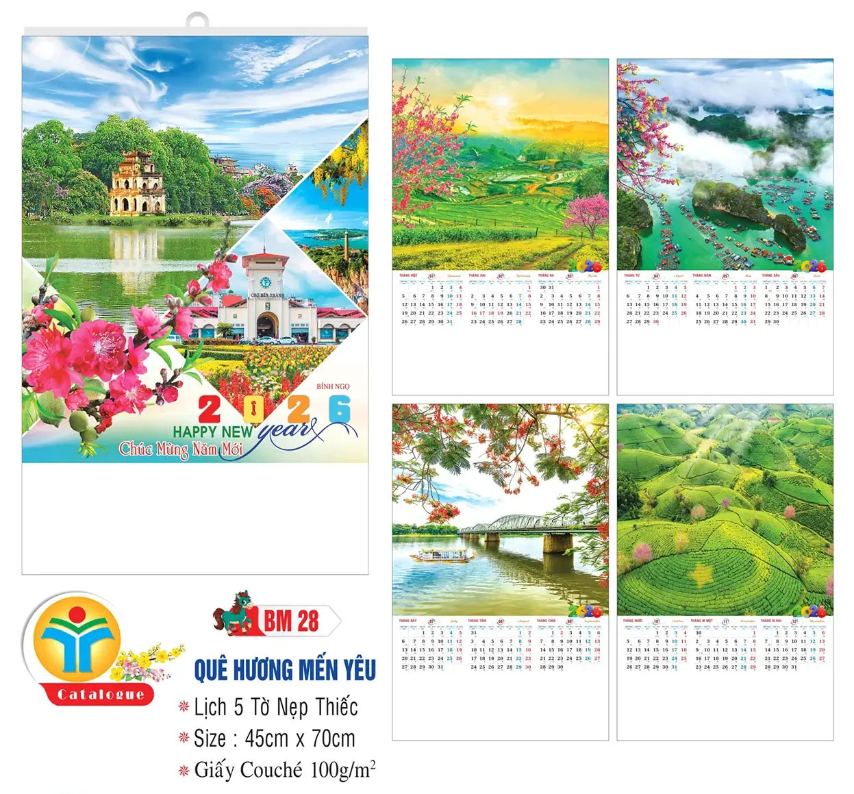 Lịch nẹp thiếc phong cảnh thiên nhiên ấn tượng