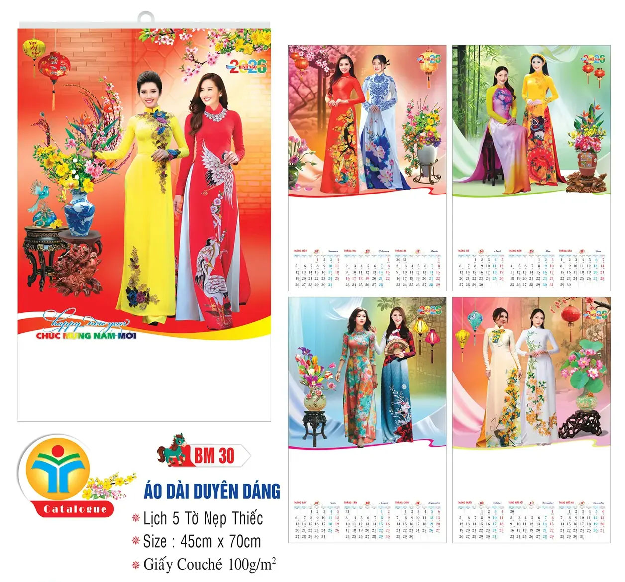 Lịch nẹp thiếc in logo thương hiệu công ty