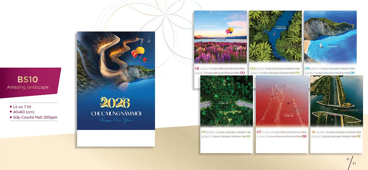 In lịch treo tường 7 tờ giá rẻ tại Hà Nội