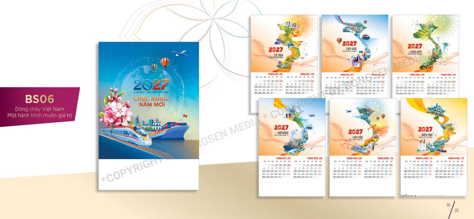 In lịch treo tường 7 tờ giá rẻ tại Hà Nội