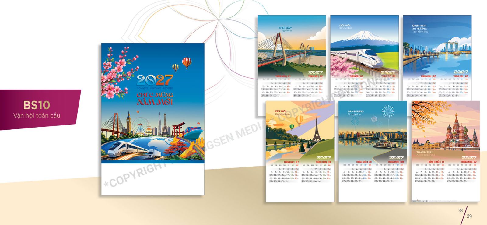 In lịch treo tường 7 tờ giá rẻ tại Hà Nội
