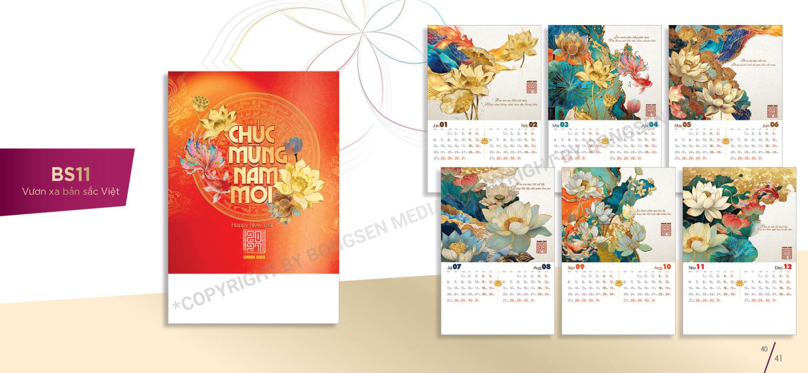 Lịch treo tường 7 tờ phong cảnh thiên nhiên ấn tượng