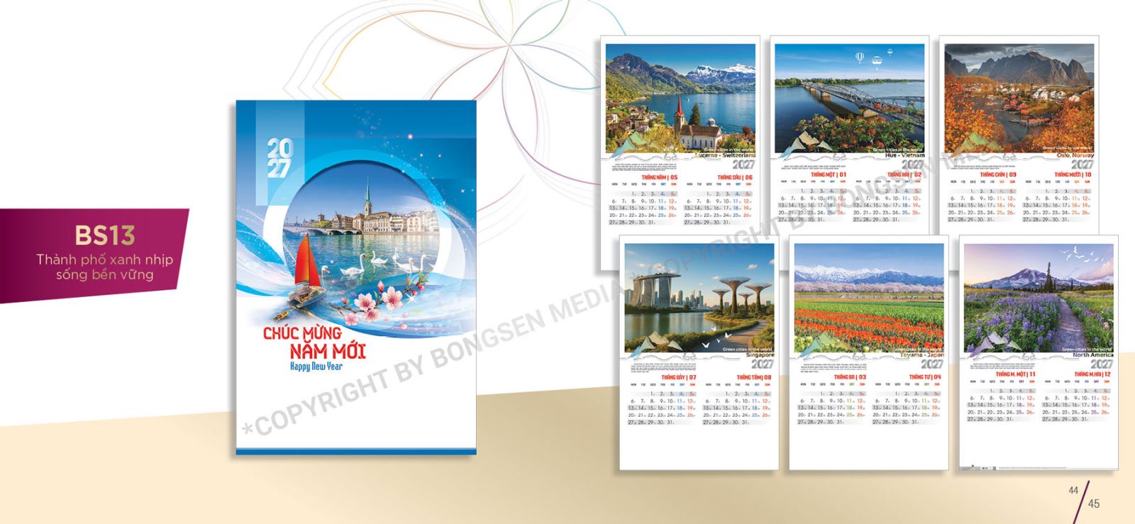 mẫu lịch treo tường